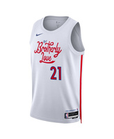 Мужская и женская футболка joel embiid white philadelphia 76ers 2022/23 city edition swingman jersey Nike, белый