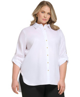 Рубашка больших размеров на пуговицах спереди Calvin Klein, белый