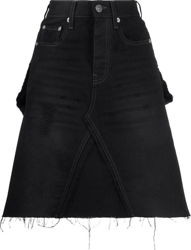 Юбка Balenciaga Denim Skirt 'Matte Black', черный