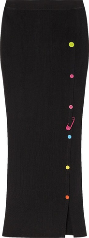 Юбка Versace Rib Serie Knit Skirt 'Black', черный