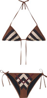 Бикини Burberry Chevron Check Stretch Triangle Bikini 'Dark Birch Brown', коричневый