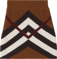 Юбка Burberry Chevron Check Mini Skirt 'Dark Birch Brown', коричневый
