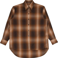 Рубашка MM6 Maison Margiela Plaid Shirt 'Brown', коричневый