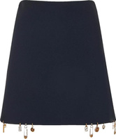 Юбка Versace Charm-Embellished Satin Mini Skirt 'Black', черный