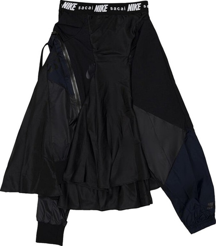 Юбка Nike Women's x Sacai Skirt 'Black/Dark Obsidian', черный