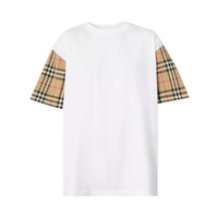 Футболка Burberry Vintage Check Sleeve Oversized T-Shirt 'White', белый