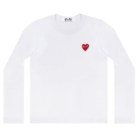 Футболка Comme des Garçons PLAY Heart Long-Sleeve T-Shirt 'White', белый