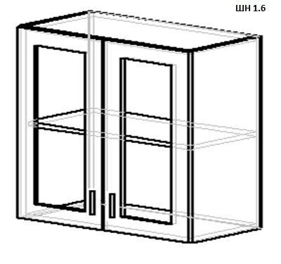 Шкаф навесной двухдверный стекло ШН 1.6