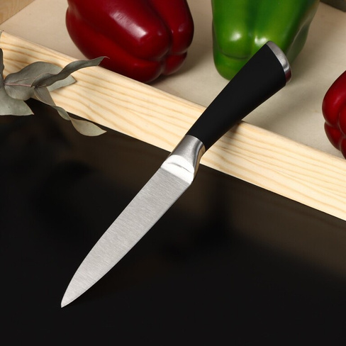 Нож кухонный доляна venus, лезвие 12,5 см, цвет черный Доляна