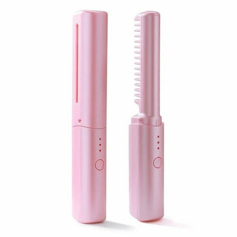 Электрическая расческа для бороды и волос, розовый цвет mobil heat comb