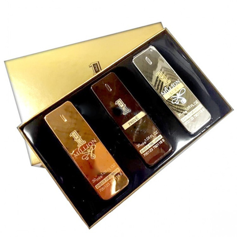 Подарочный набор мужских парфюмов Paco Rabanne One Million 1 3 флакона по 30 мл