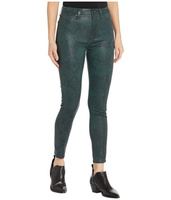 Джинсы 7 For All Mankind, High-Waist Ankle Skinny in Coated Green Python