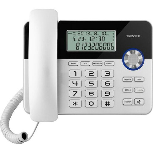 Проводной телефон TeXet TX-259, черный и серебристый