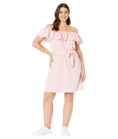 Платье MICHAEL Michael Kors, Plus Size Ruffle Neck Midi Dress