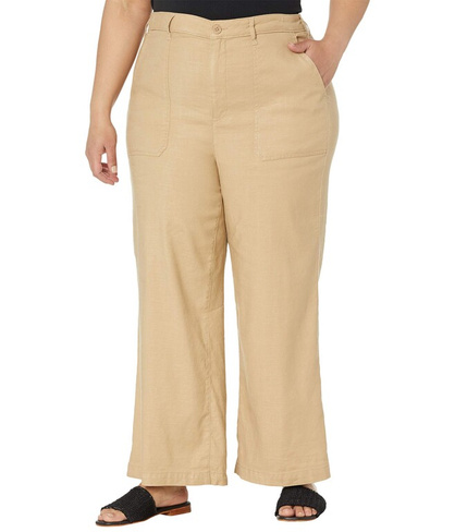 Брюки NYDJ Plus Size, Plus Size High-Waisted Wide Leg Ankle Stretch Linen Twill Pants