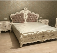 Спальный гарнитур Шанель, кровать 1,8 м, шкаф 5-створчатый, цвет крем