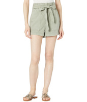 Шорты AG Adriano Goldschmied, Paperbag Kai High-Rise Fatigue Shorts in Sulfur Natural Agave