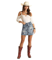 Юбка Rock and Roll Cowgirl, All Over Star Print Skirt RRWD69RZTG