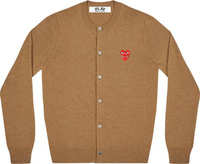 Кардиган Comme des Garçons PLAY Wool Layered Double Heart Cardigan Brown, коричневый