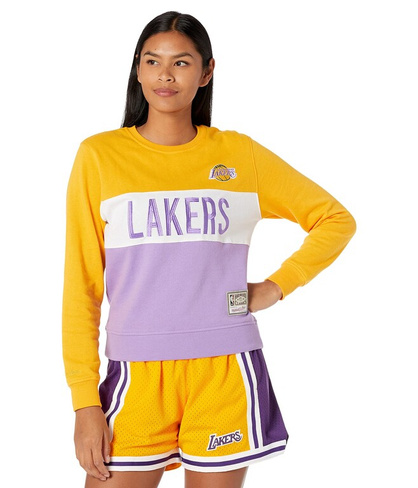 Худи Mitchell & Ness, NBA Color-Block Crew 2.0 Lakers