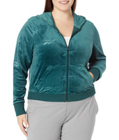 Худи Reebok, Plus Size Classics Velour Shrunken Zip-Up Sweatshirt