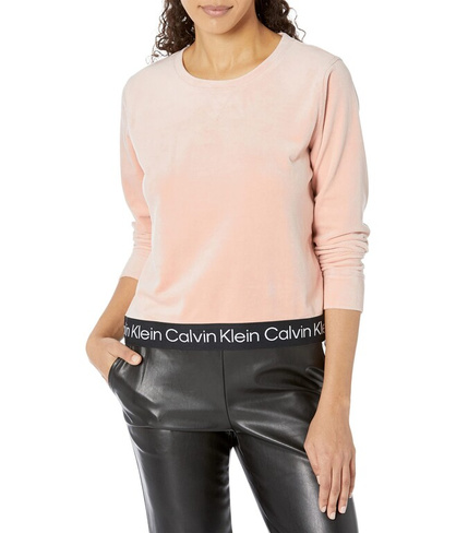 Пуловер Calvin Klein, Crop Crew Neck with Logo Tape