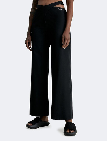 Черные брюки в стиле милитари с вырезами Calvin Klein, черный
