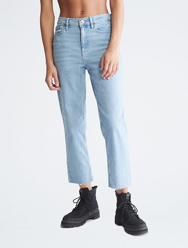 Винтажные синие джинсы до щиколотки прямого кроя с высокой посадкой Calvin Klein