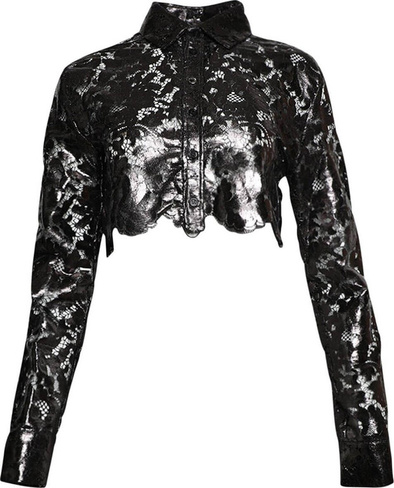 Рубашка Coperni Lace Cropped, коричневый