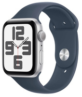 Умные часы Apple Watch SE (2023) 44mm Aluminum Case with Sport Band M/L (Цвет: Silver/Blue)