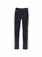 Прямые джинсы с жаккардовыми вставками Dolce&Gabbana