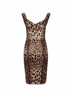 Платье миди с леопардовым принтом Dolce&Gabbana