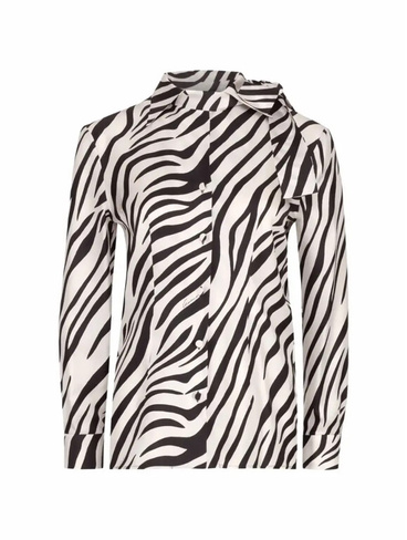 Шелковая рубашка с принтом зебры Gucci