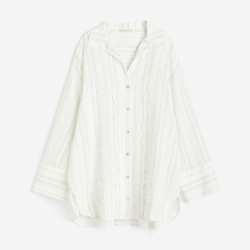 Рубашка H&M Jacquard-weave, белый
