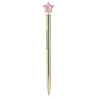 Ручка шариковая, 15 см, с фигуркой, металл, золотистая, Звезда, Draw figure