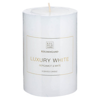 Свеча ароматическая, 10 см, цилиндрическая, белая, Bergamot & Mate, Luxury white
