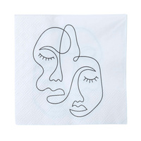 Салфетки бумажные, 21х21 см, 20 шт, белые, Два лица, Face