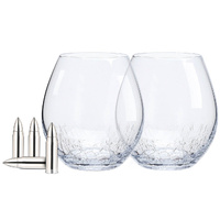 Kuchenland Набор для виски, 2 перс, 6 пр, стаканы/кубики, стекло/сталь, Кракелюр, Пули, Bullet