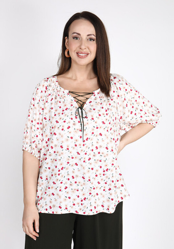 Блуза из штапеля с цветочным принтом Sarah Morenberg
