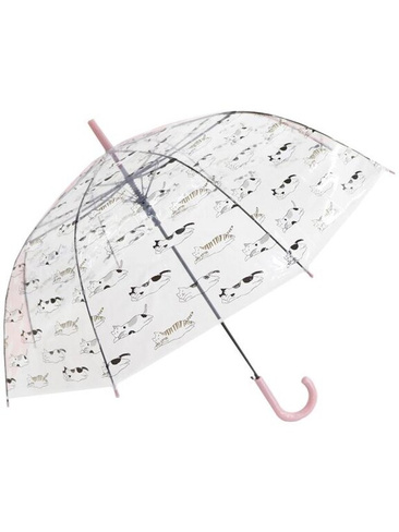 Зонтик детский Кошки прозрачный купол розовый МихиМихи