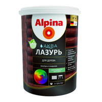 Защитная лазурь для дерева Alpina Аква, 0,9 л, черная