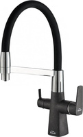 Смеситель для кухни ZorG Steel Hammer SH 818-6 Black Cr с гибким изливом Zorg