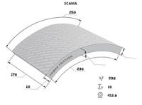 Накладки тормозные 199311 178 235 1-ый рем. SCANIA с заклепками (6.35X19.5) (несовпадение по 3 отверстиям на 0,5мм)