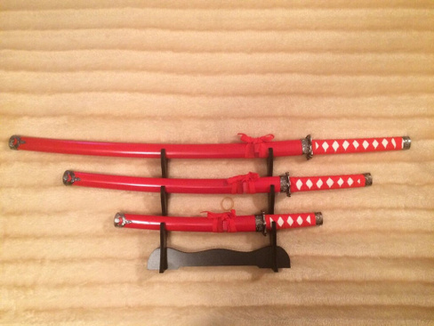 Набор самурайских мечей "Рэд" 3 в 1, сувенирный. Собственное производство