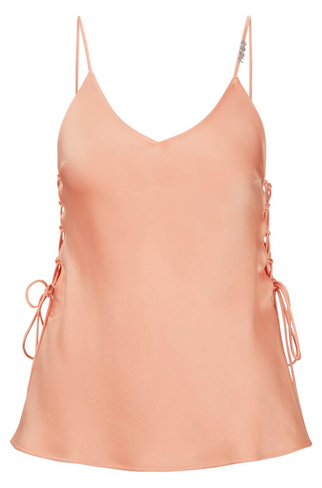 Топ Boss Strappy Camisole In Satin With Side Laces, светло-оранжевый