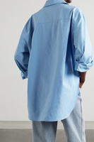 FRANKIE SHOP рубашка Lui из органического хлопка и поплина, синий