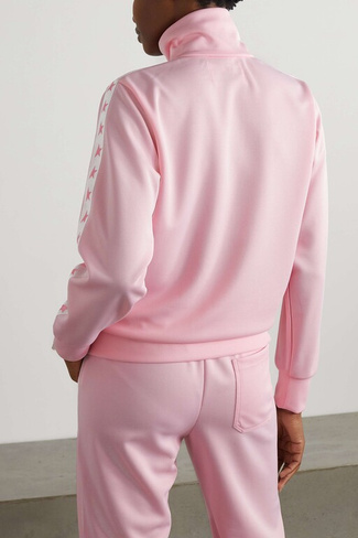 GOLDEN GOOSE спортивная куртка из пике с тесьмой, розовый