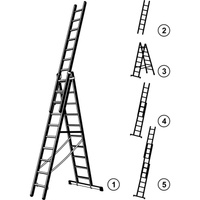 Трехсекционная лестница Zarges 48920