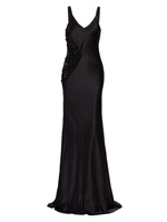 Вязаное крючком платье из шармеза со вставками Alejandra Alonso Rojas, черный