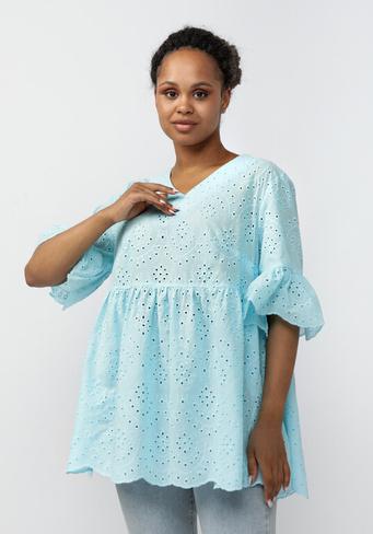 Блуза из шитья с V-образным вырезом Bianka Modeno